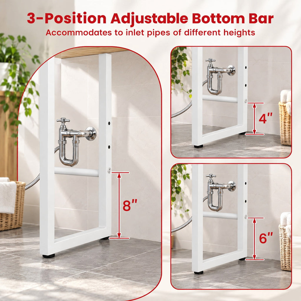 Airfind Over the Toilet Storage Rack 3-Tier Over Toilet Bathroom Organizer with Towel Holder, 110 lbs Capacity, Metal Engineered Wood Frame, White