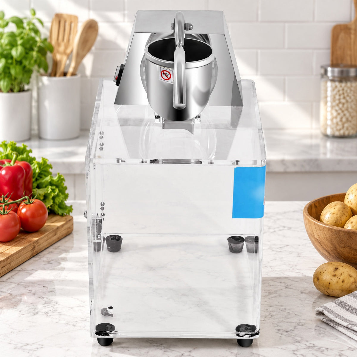 Airfind Electric Snow Cone Machine Ice Shaver Maker, 201 stainless Steel Frame, 16.5 x 12.5 x 24 (L x W x H) Acrylic box Footprint