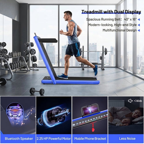 Airfind 2-in-1 Walk-to-Run Folding Treadmill, Blue