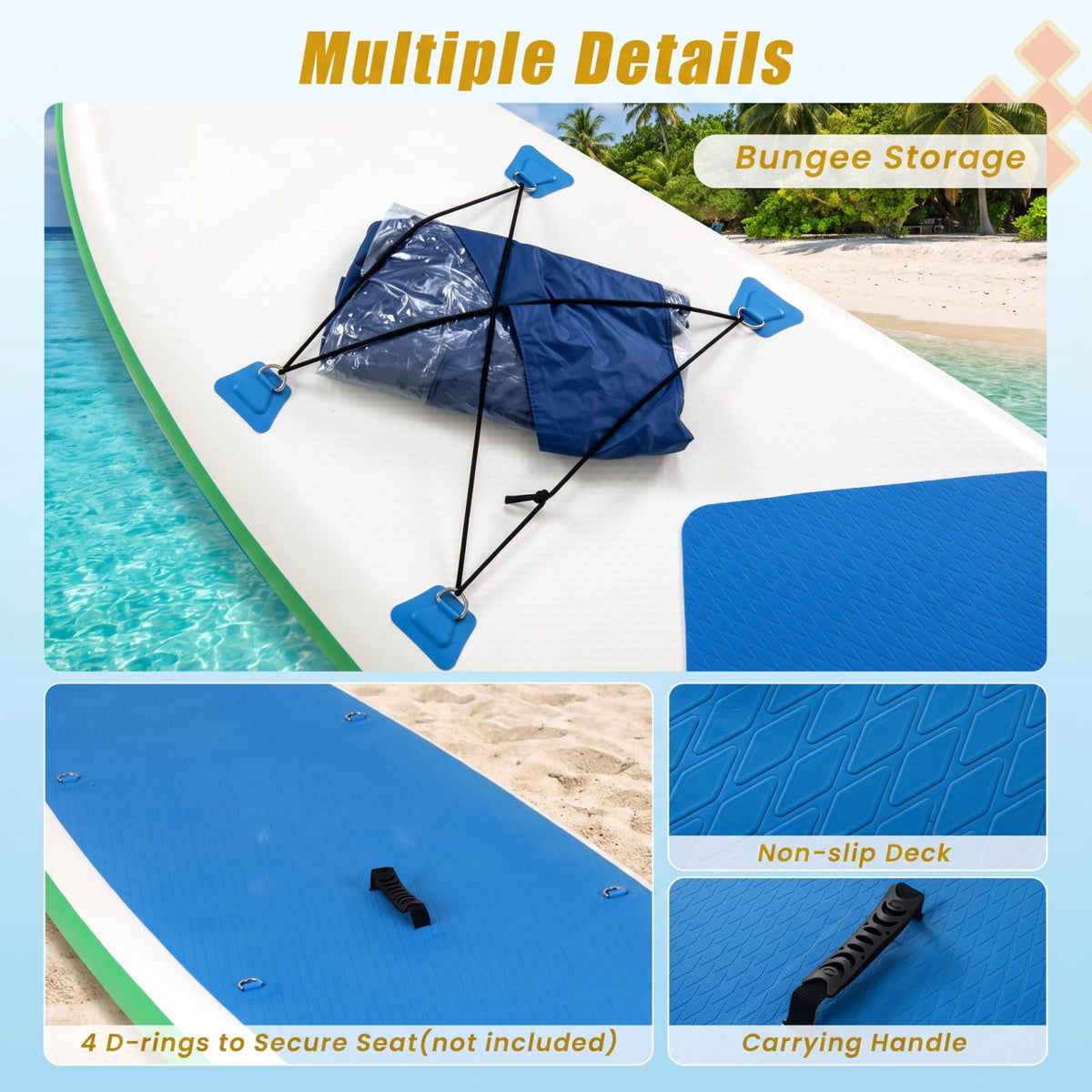 Airfind 11 Feet Premium Inflatable Stand Up Paddle Board with Adjustable Paddle Pump Backpack and Repair Kit for Adults, Multicolor
