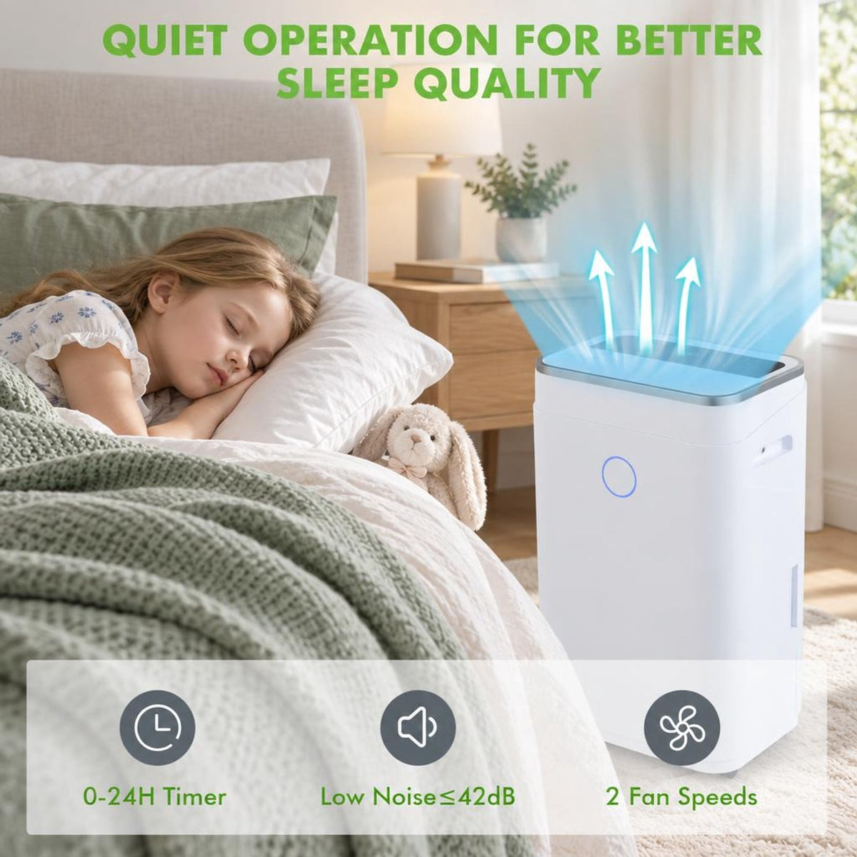 Airfind 60-Pint Dehumidifier for Home and Basements 4000 Sq. Ft with 3-Color Digital Display, ABS Frame, 13 x 9 x 22.5 Footprint, White