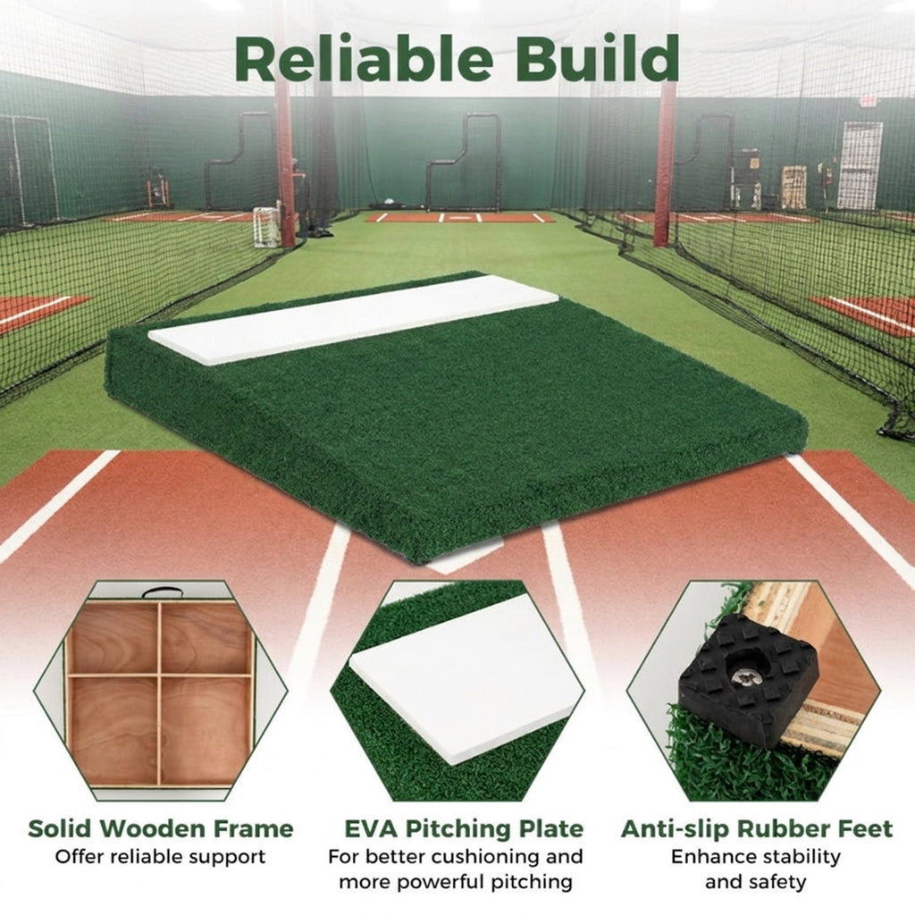 Airfind Portable Pitching Mound with EVA Plate, Synthetic Turf and Carry Handle for Backyard Practice