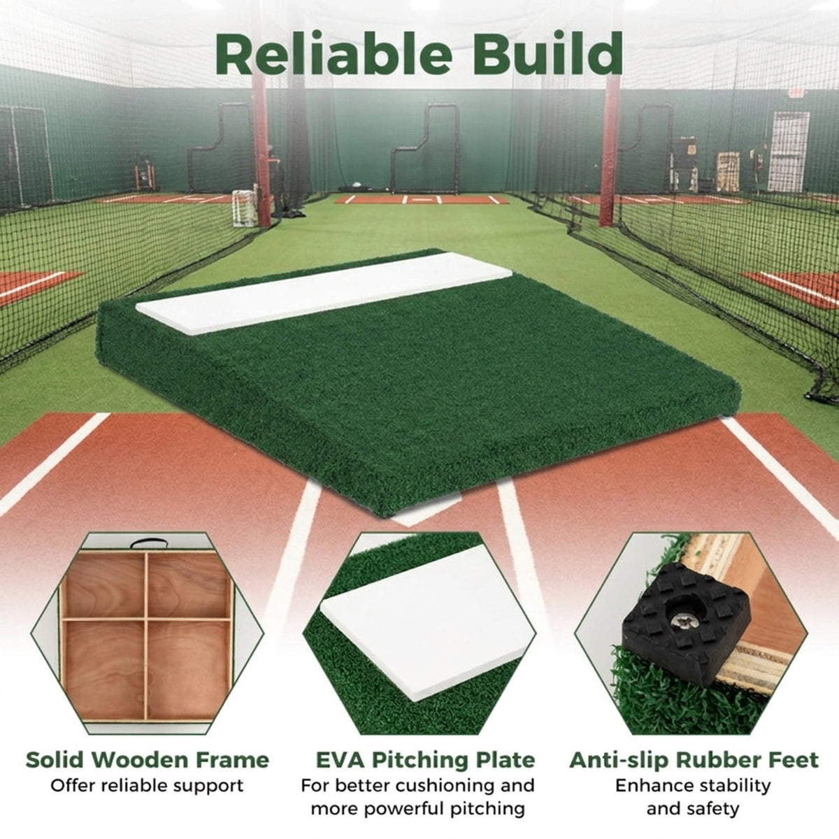 Airfind Portable Pitching Mound with EVA Plate, Synthetic Turf and Carry Handle for Backyard Practice