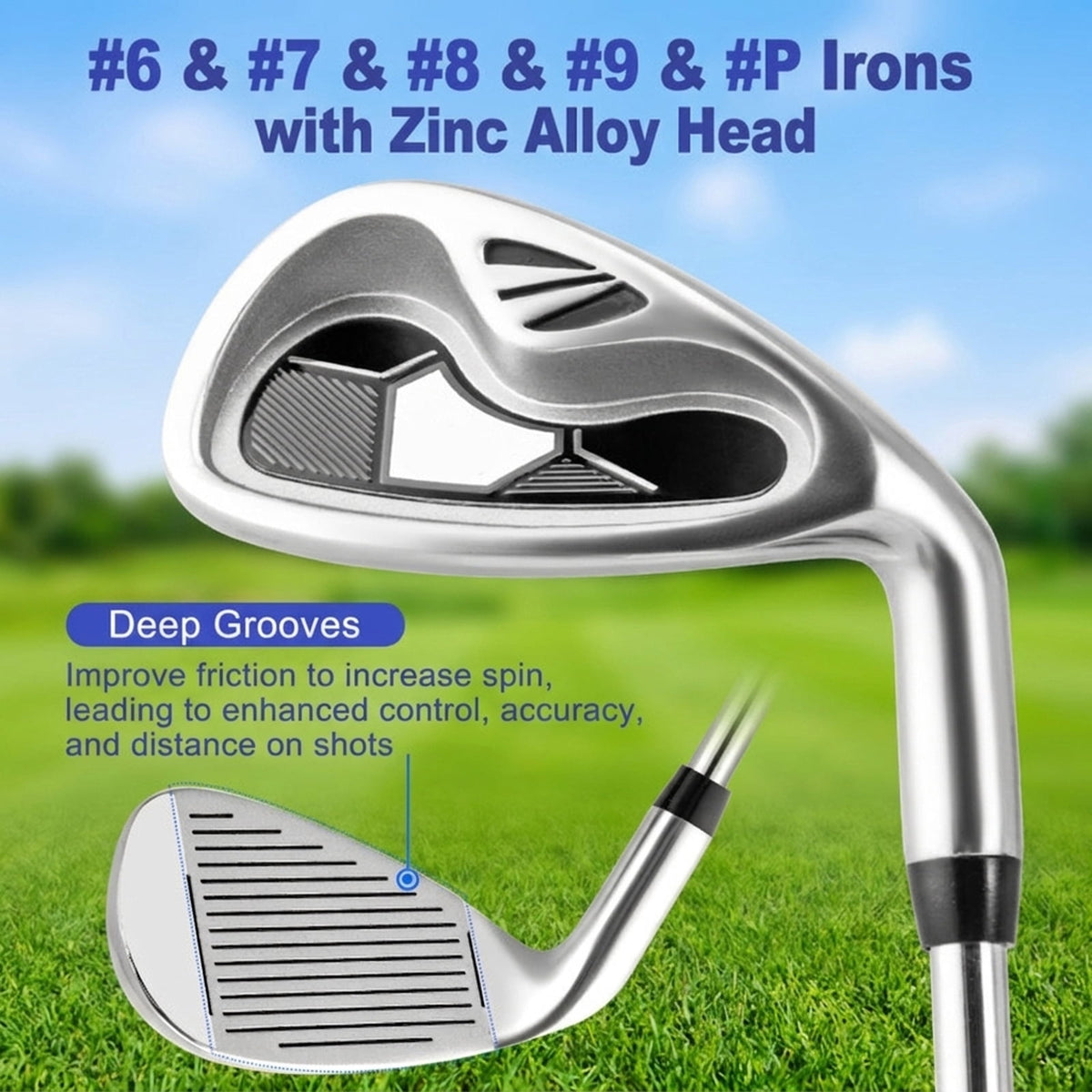 Airfind Right-Handed Golf Club Set for Adults with 11 Pieces Including a Titanium Driver and Stainless Irons Plus Putter and Premium Stand Bag as a Complete Golf Club Set, Dark