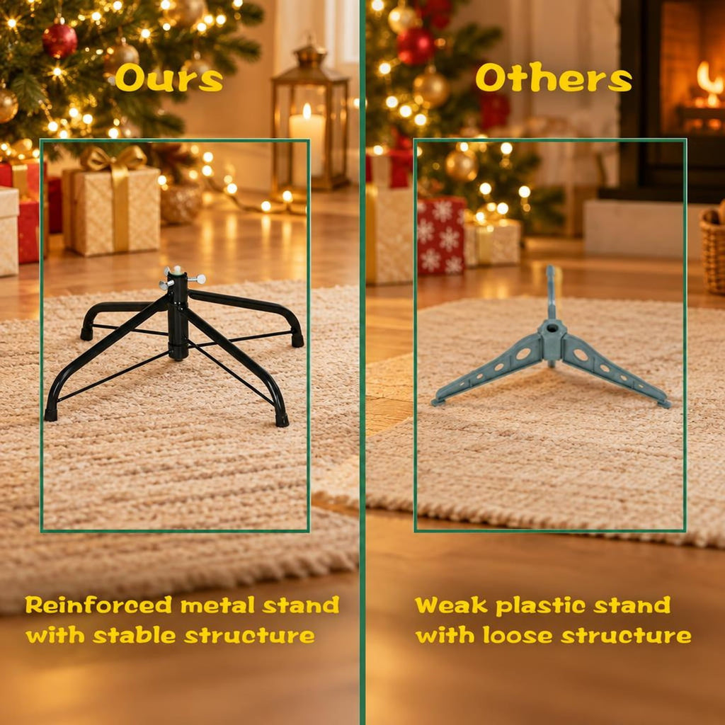 Airfind 3ft / 4ft / 5ft / 6ft Fiber Optic Artificial PVC Christmas Tree-4 ft, PVC Plastic Fiber Optic 3 Ft Frame, 1.7ft x 3ft Footprint, Green