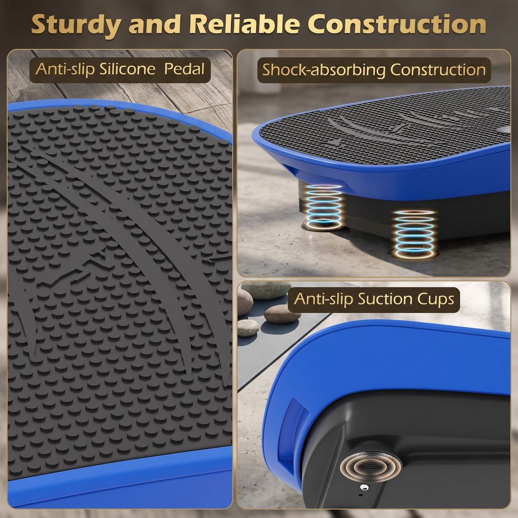 Airfind Whole Body Vibration Plate Exercise Machine for Lymphatic Drainage and Weight Loss, Vibration Platform with 10 Speed Intensities, LED Display and, Navy