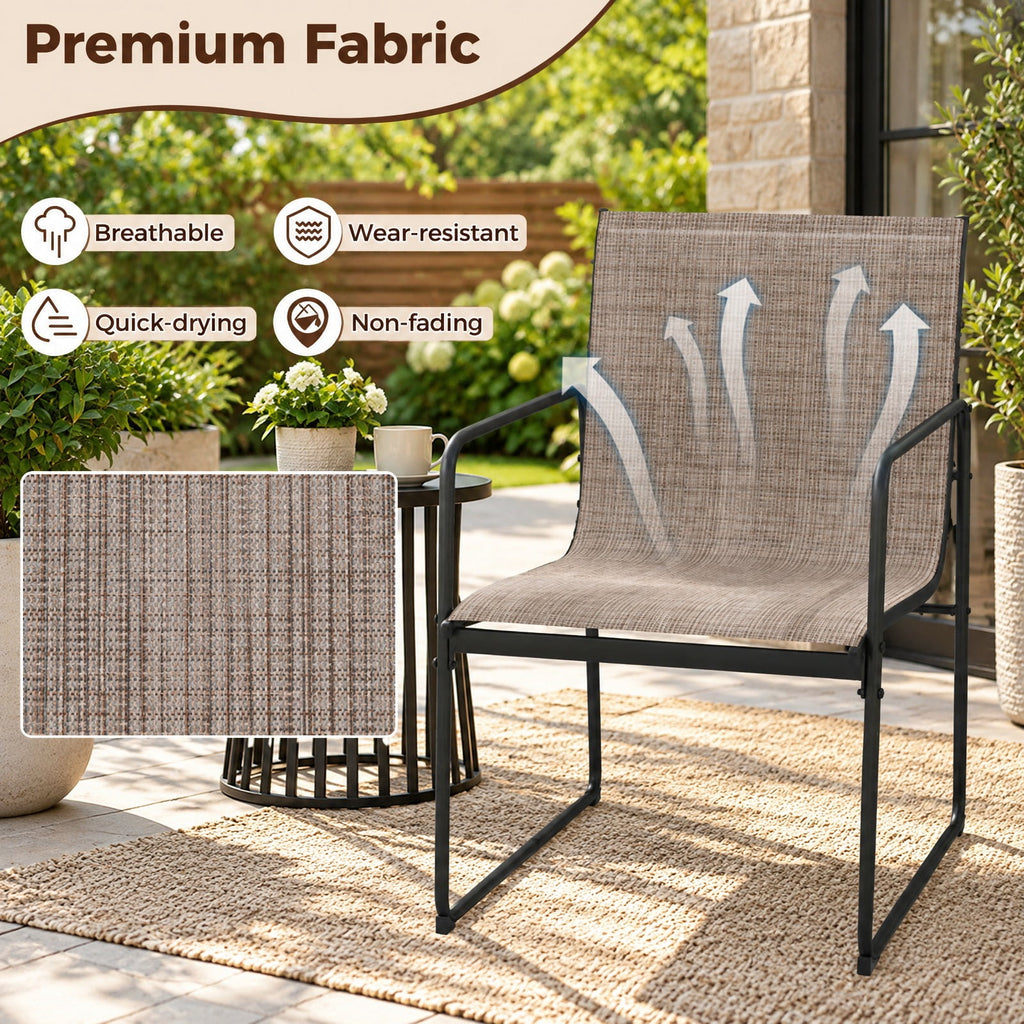 Airfind Outdoor Dining Chairs Set of 4 Patio Furniture Chair with Breathable Seat and Backrest, 25.5 x 21 x 33Seat Height 17Seat Footprint
