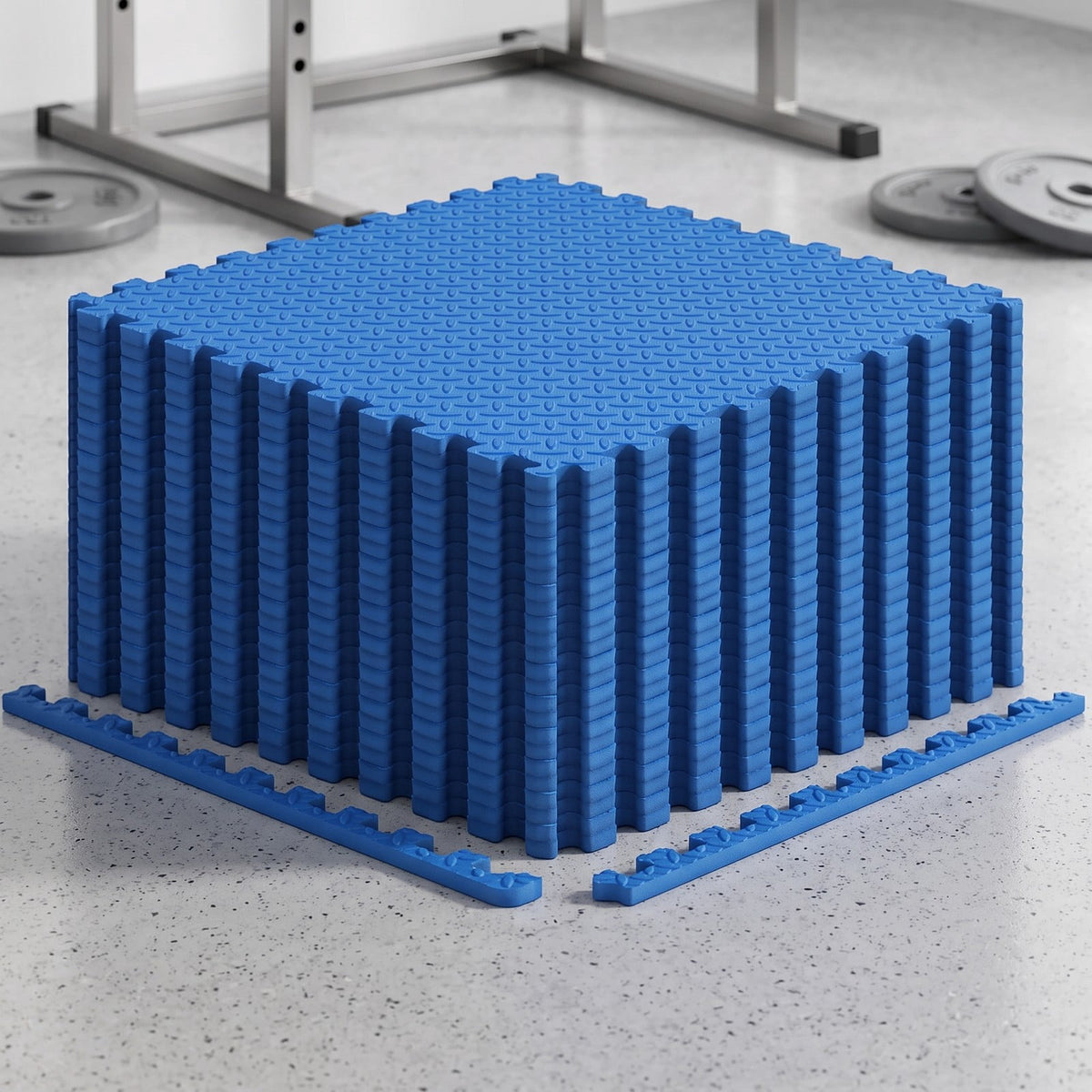 Airfind 24 Tiles Puzzle Exercise Floor Mat with Interlocking EVA Foam and Non-Slip Texture for Home Gym Equipment Protection, Blue