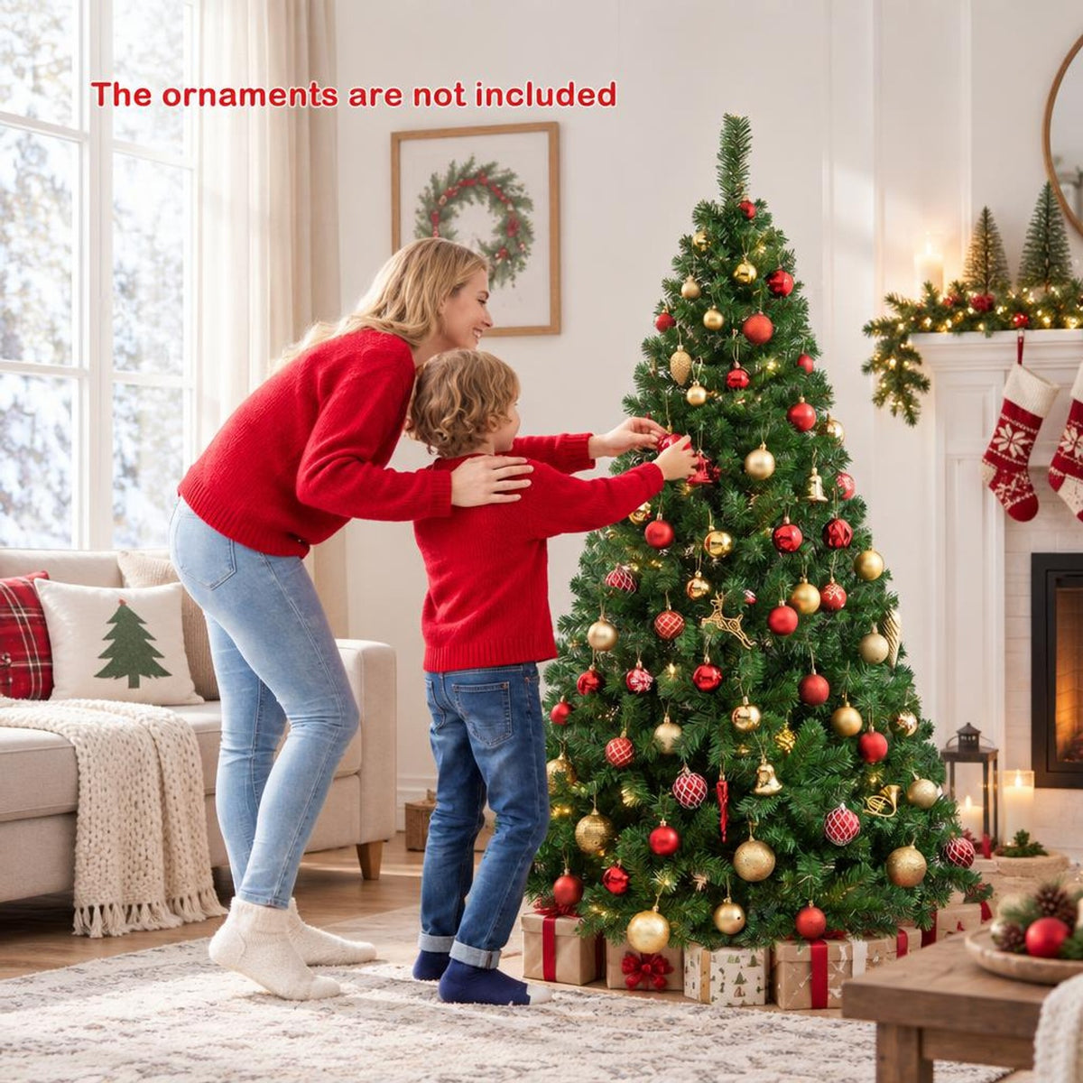 Airfind Artificial PVC Christmas Tree with Solid Metal Stand-6 ft, PVC Blade width: 2.4 Inch Frame, Green The material of stand: Metal