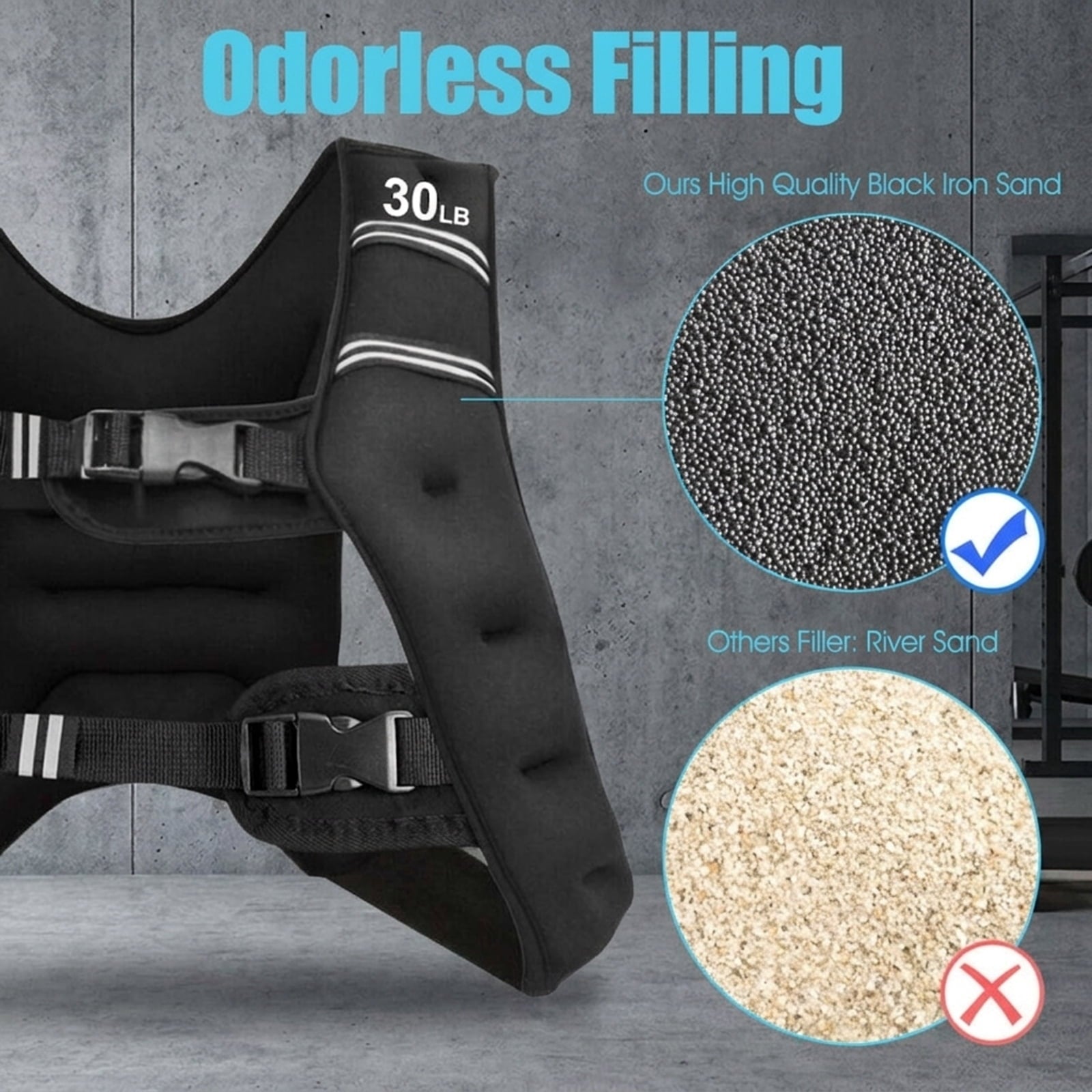 Airfind Weighted Training Vest with Adjustable Pockets for Strength Workouts, Black
