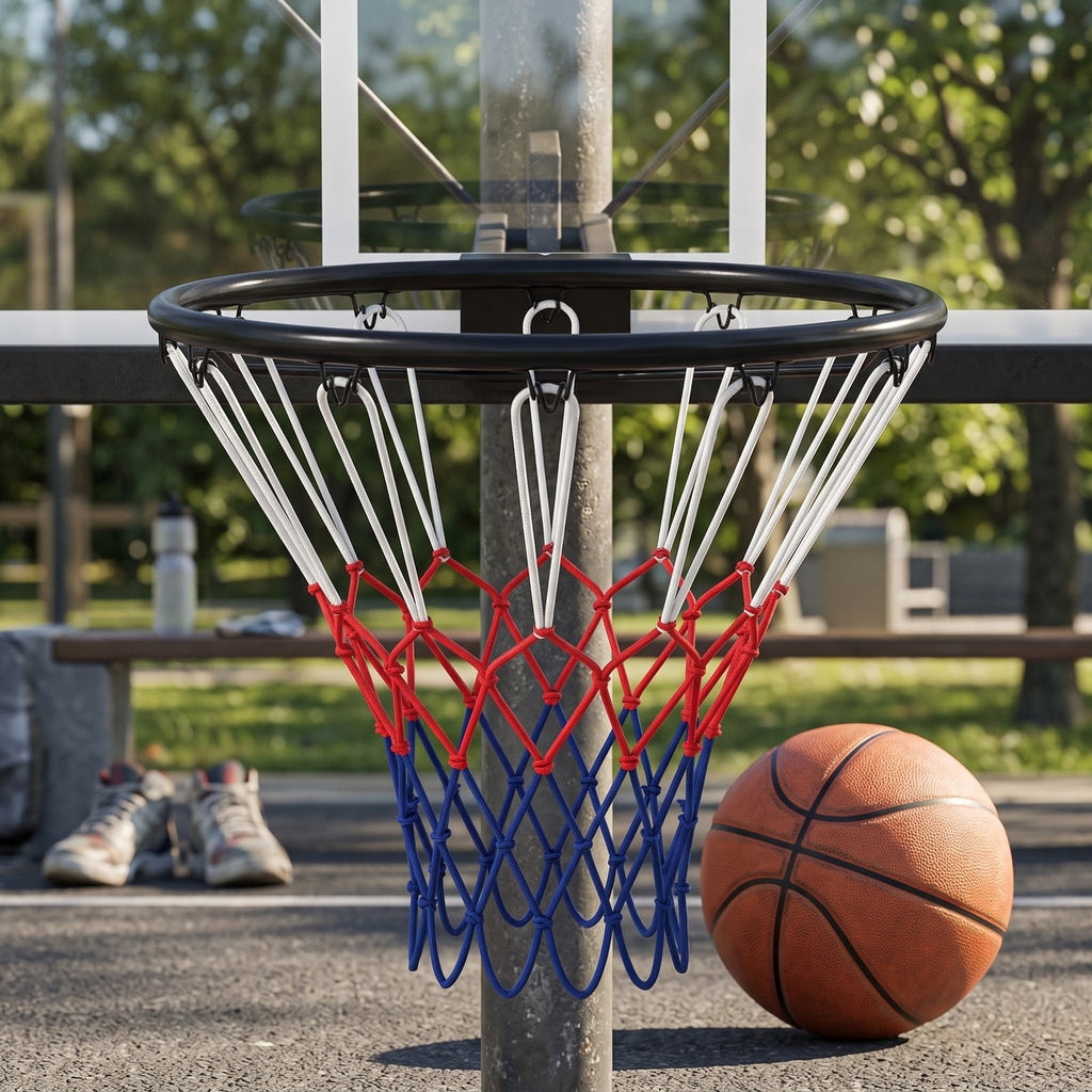 Airfind 18 Inch Basketball Rim Heavy Duty Wall Mounted Goal Replacement Steel Hoop with Nylon Net for Indoor Outdoor Play, Black