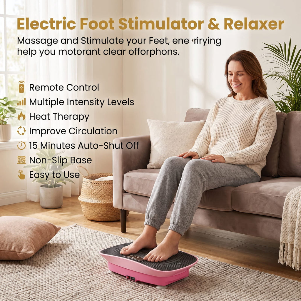 Airfind Vibration Plate Exercise Machine with 10 Speed Levels and Remote for Whole Body Workout Lymphatic Drainage, Pink