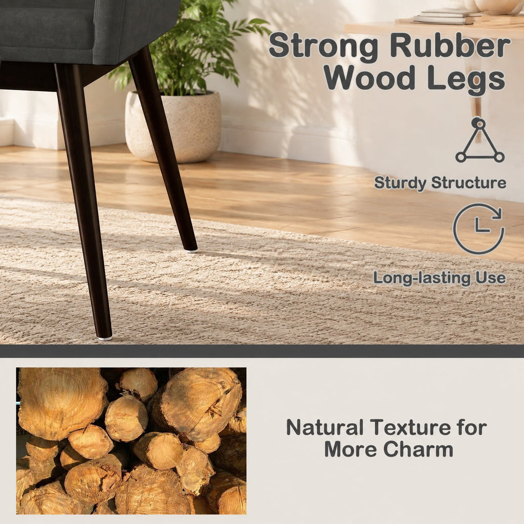 Airfind Dining Chairs Set of 2 Upholstered Accent Chairs with Comfy Padded Backrest and Seat, 286 lbs Capacity, Black