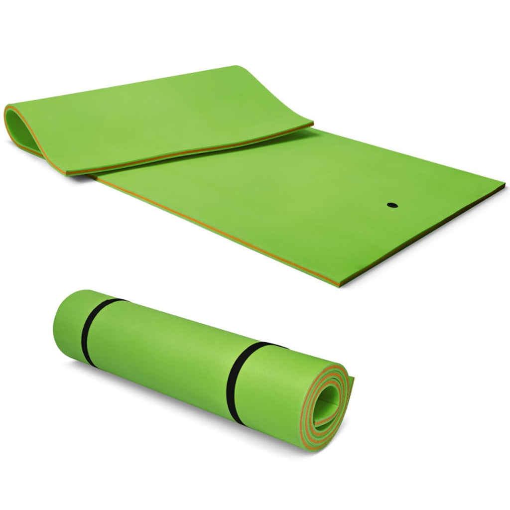 Airfind Oversized Inflatable Pool Float for Adults with Ultra-Soft Flocked Surface and Dual Air Chambers plus Patch Kit and Storage Bag for Lake and Swimming Pool Lounging, Green