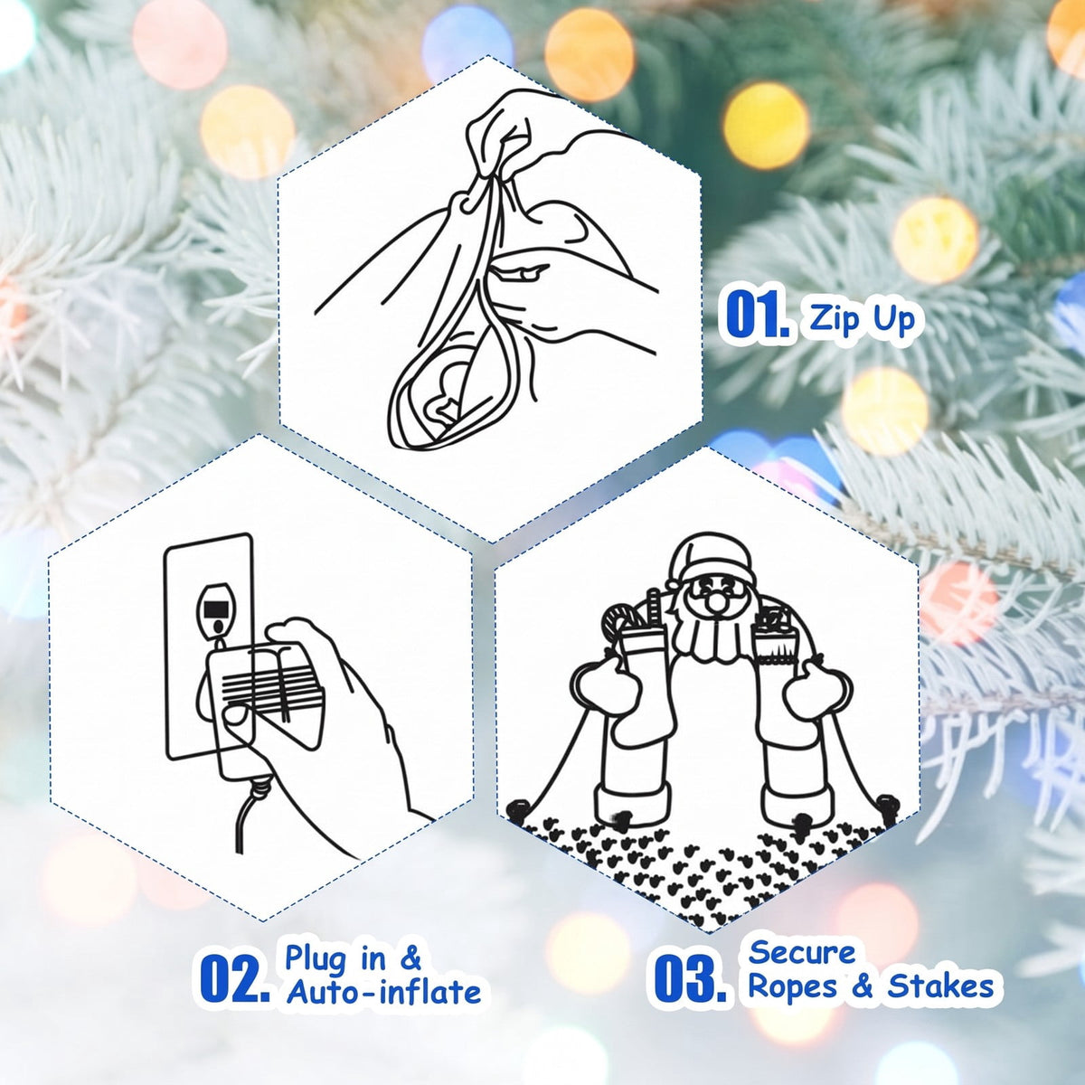Airfind 6.5 Feet Christmas Inflatable Santa Riding Polar Bear with Shaking Head LED Lights, Polyester fabric Frame, Show in the picture