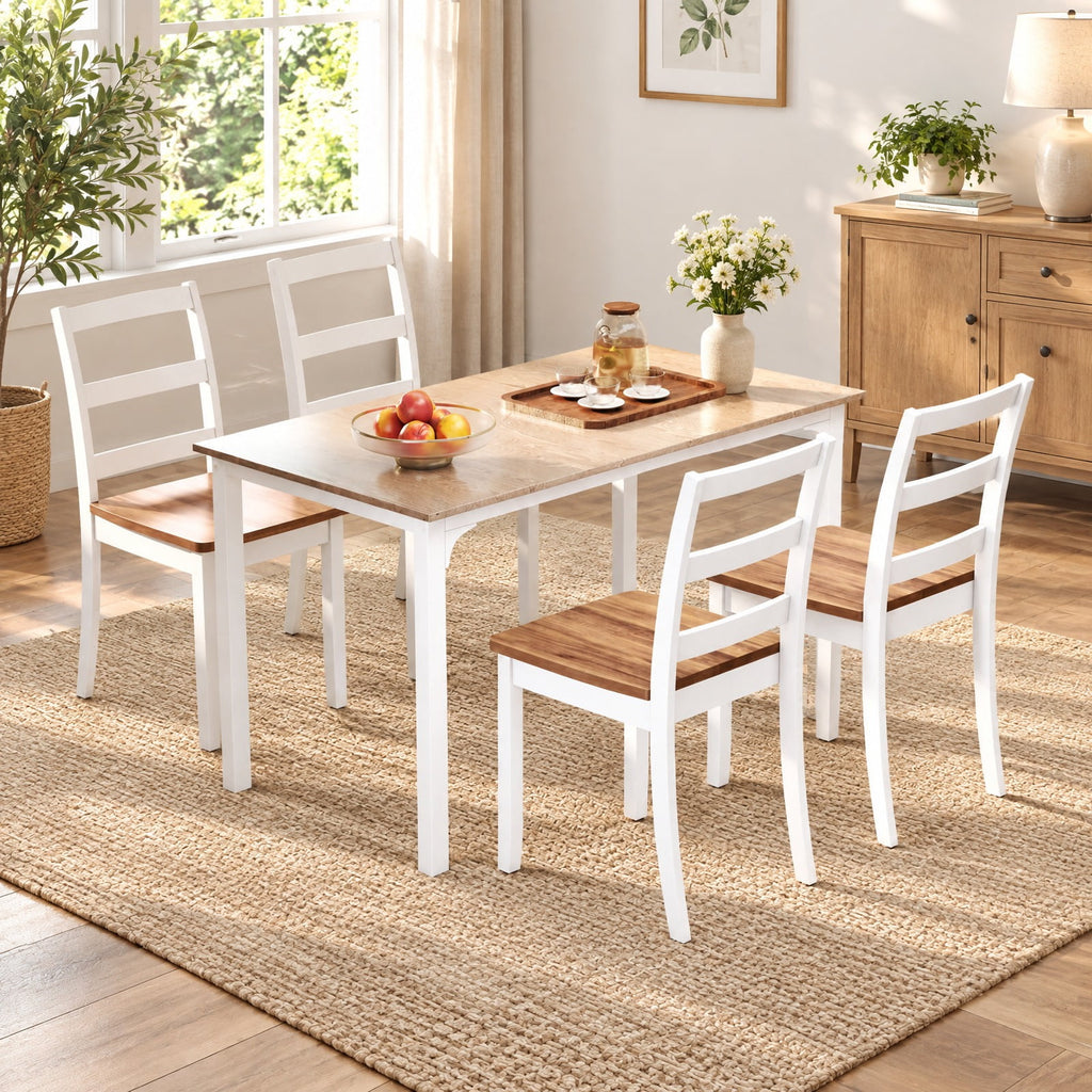 Airfind Set of 2 Wood Dining Chairs with Solid Rubber Wood Legs, 400 lbs Capacity, Rubber Wood MDF Plywood Frame, Wood