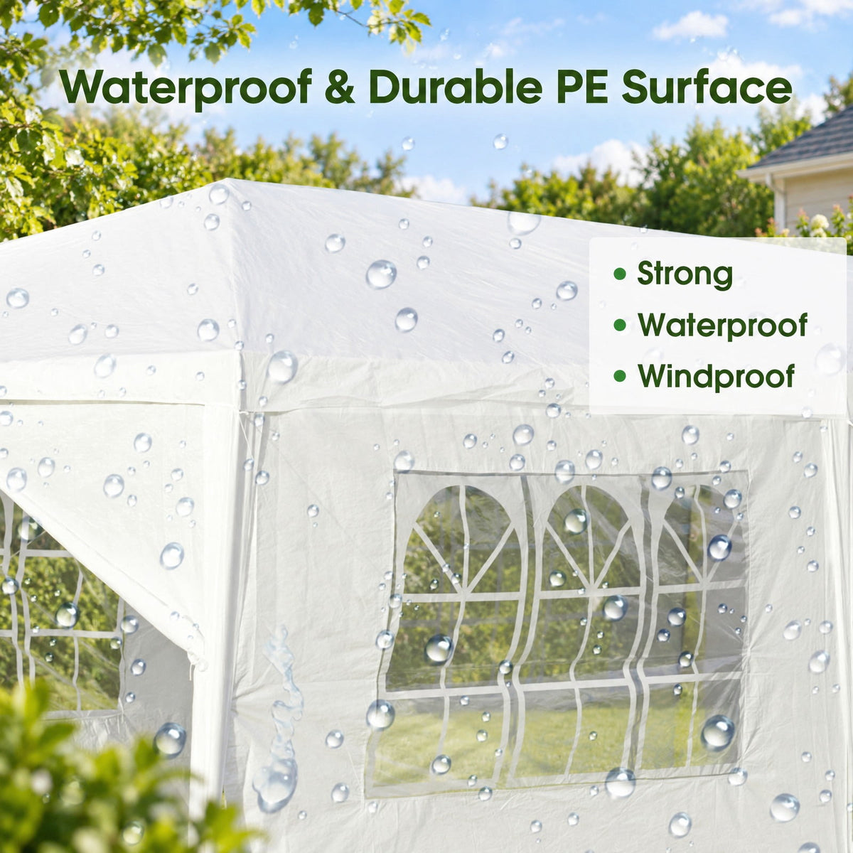 Airfind 10 x 30 Feet Outdoor Canopy Tent with 6 Removable Sidewalls and 2 Doorways, 10 x 30 x 8.5 Footprint, White