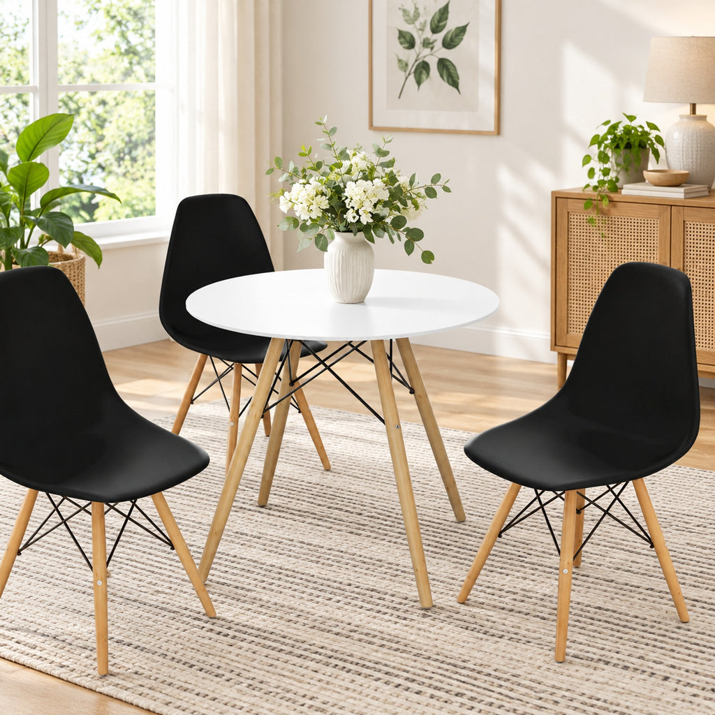 Airfind Set of 2 Mid-Century Modern DSW Dining Side Chair, PP seat Beech Wood legs Weight limit : 300 pounds Frame, 22in x 18.5in x 32in Footprint