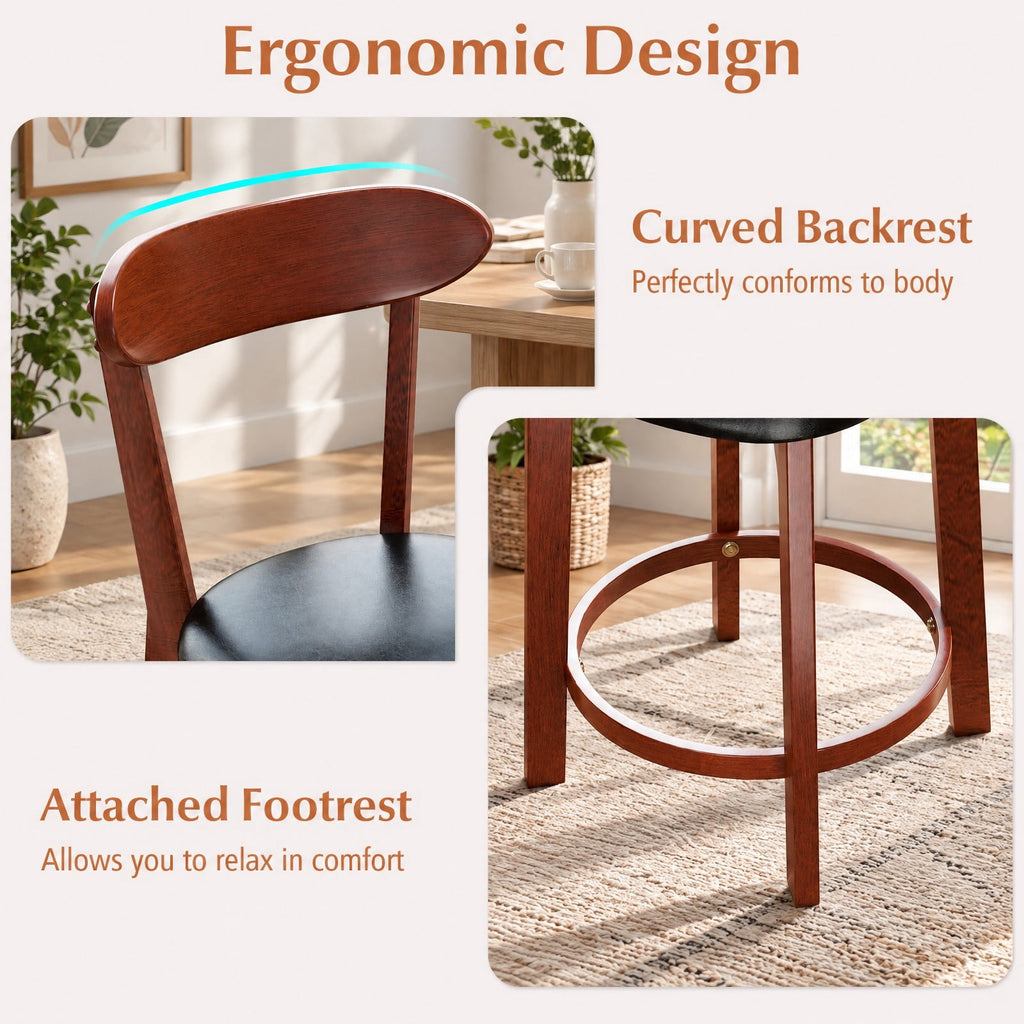 Airfind Set of 2 24 Inch Modern Armless Upholstered Cushioned Seat Island Dining Chairs for Kitchen, 275 lbs Capacity, 16.5 x 19 x 40 Footprint