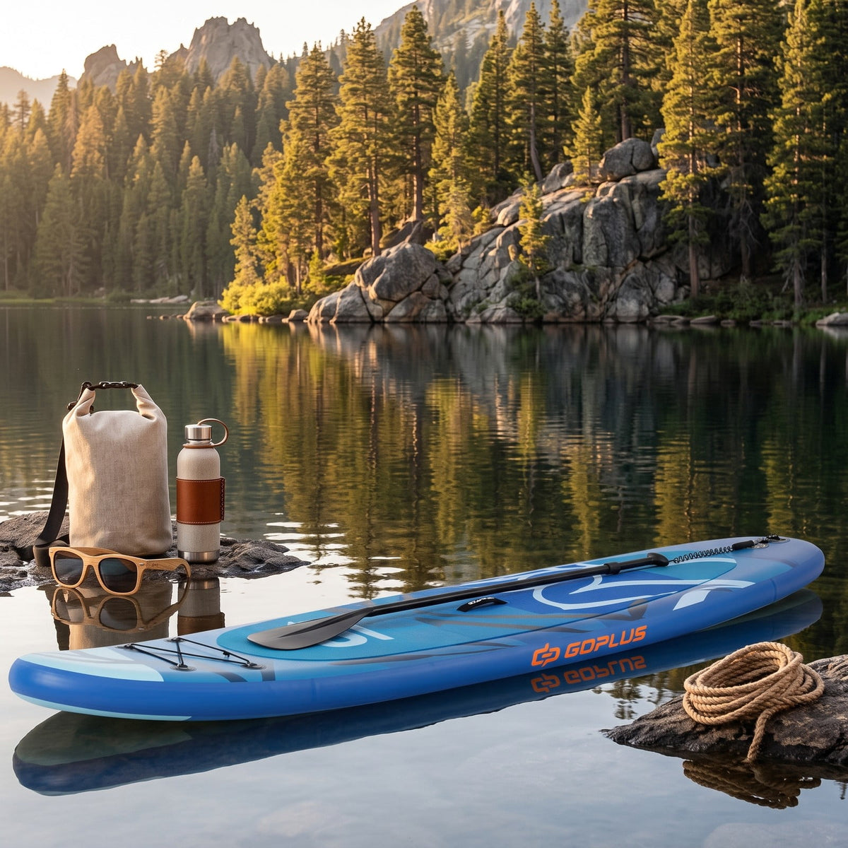 Airfind Inflatable Stand Up Paddle Board with Triple Fins Backpack and Aluminum Hand Pump for Adults Cruising and Fishing, Blue