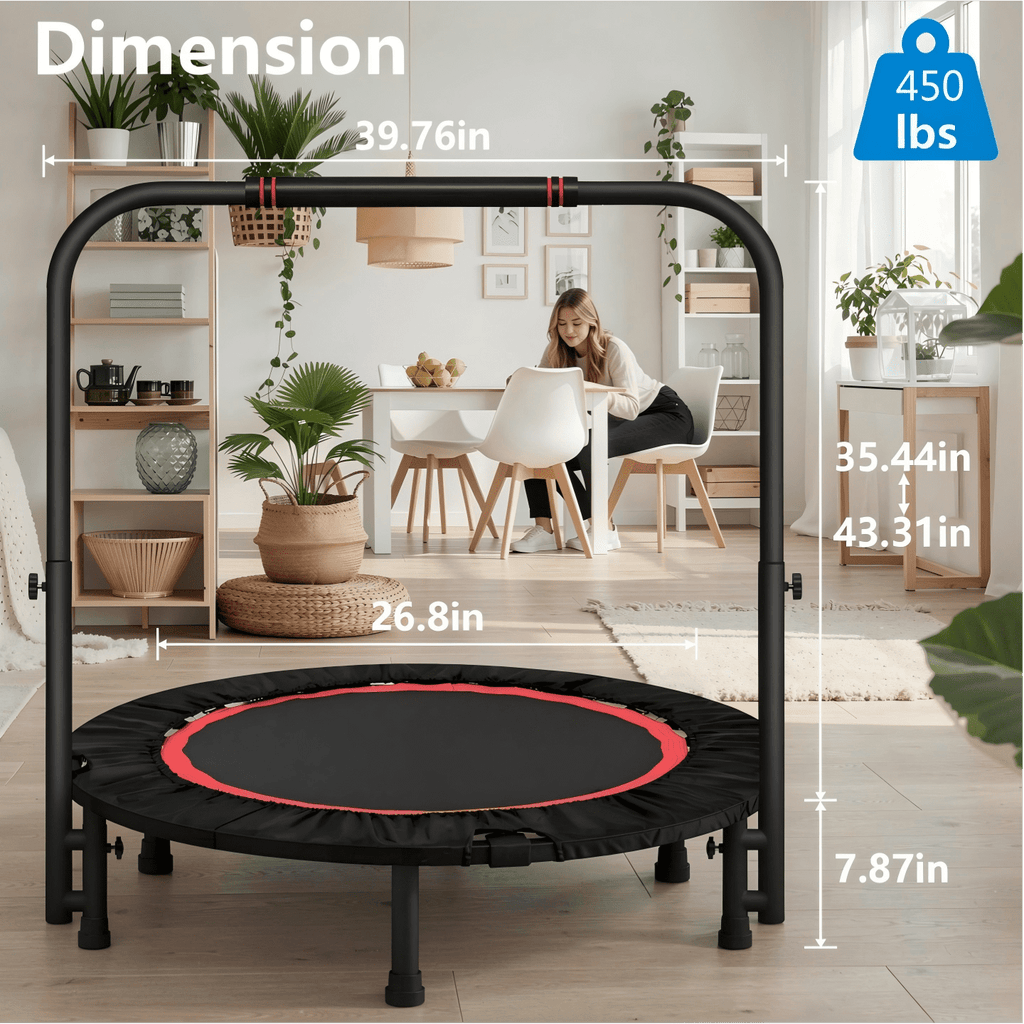 Airfind 40 Inch Mini Trampoline for Adults, 450LBS Foldable Fitness Rebound