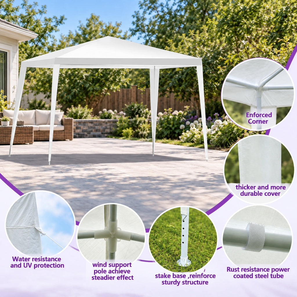 Airfind 10 x 10 Feet Outdoor Wedding Canopy Tent for Backyard, Polyethylene fabrics Frame: Powder coated steel Frame, 10 x 10 x 8.5 Footprint