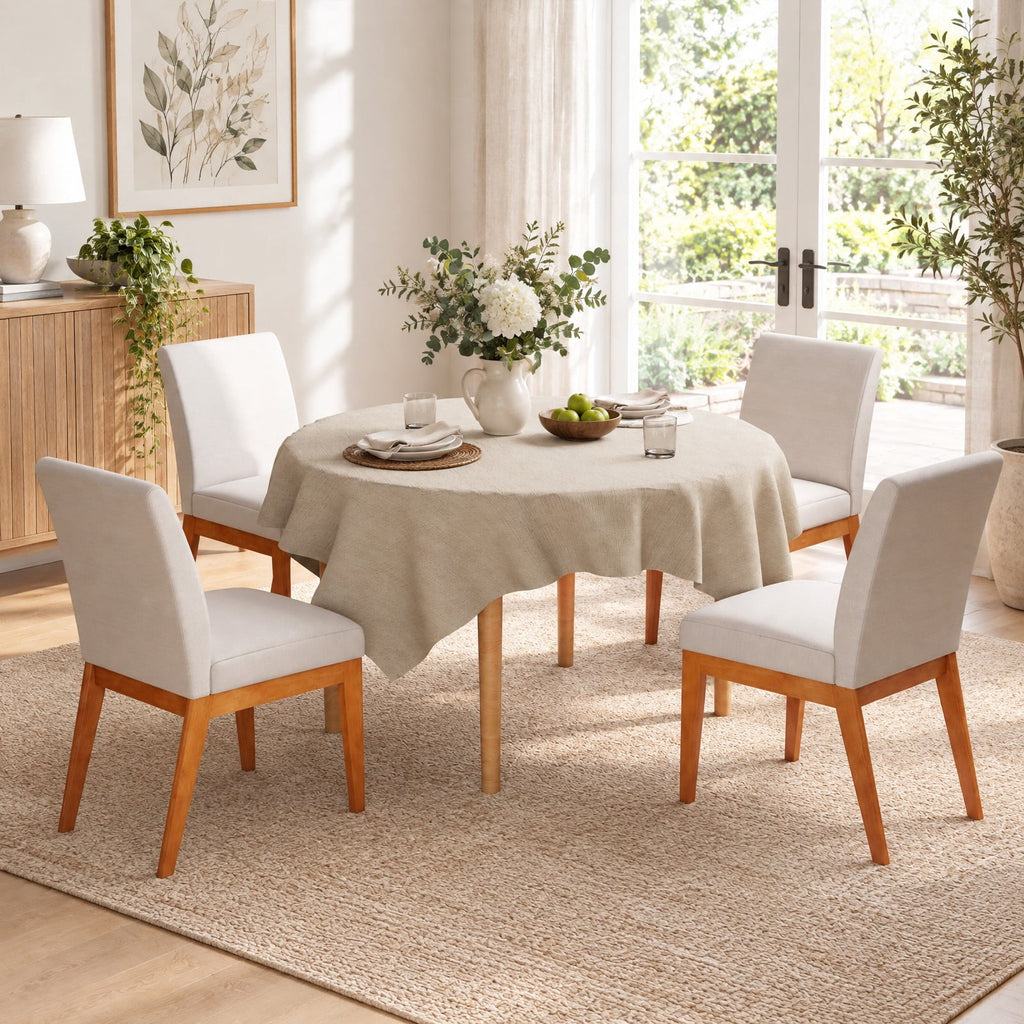 Airfind Upholstered Dining Chairs Set of 2 Kitchen Armless Side Chairs with Rubber Wood Legs, Chair 330 lbs Capacity, 17.5 x 23 x 34 Footprint