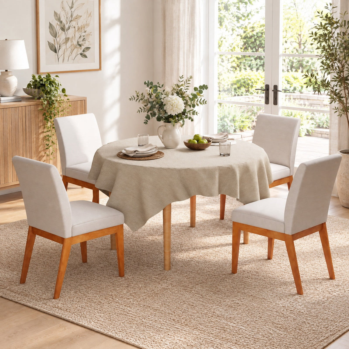 Airfind Upholstered Dining Chairs Set of 2 Kitchen Armless Side Chairs with Rubber Wood Legs, Chair 330 lbs Capacity, 17.5 x 23 x 34 Footprint