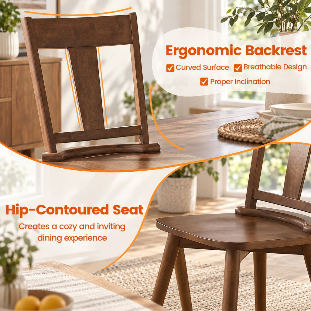 Airfind Dining Chairs Set of 4 with Solid Wood Backrest for Kitchen Dining Room, 400 lbs Capacity, Rubber Wood Frame, Unspecified