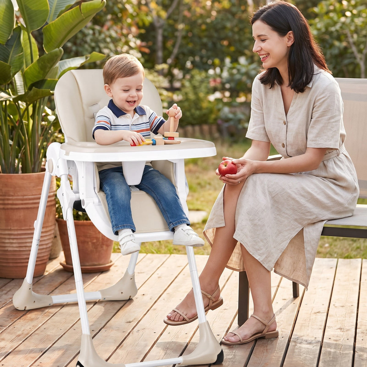 Airfind 3-in-1 Convertible Baby High Chair for Baby and Toddler, 33 lbs Capacity, Metal PP PU