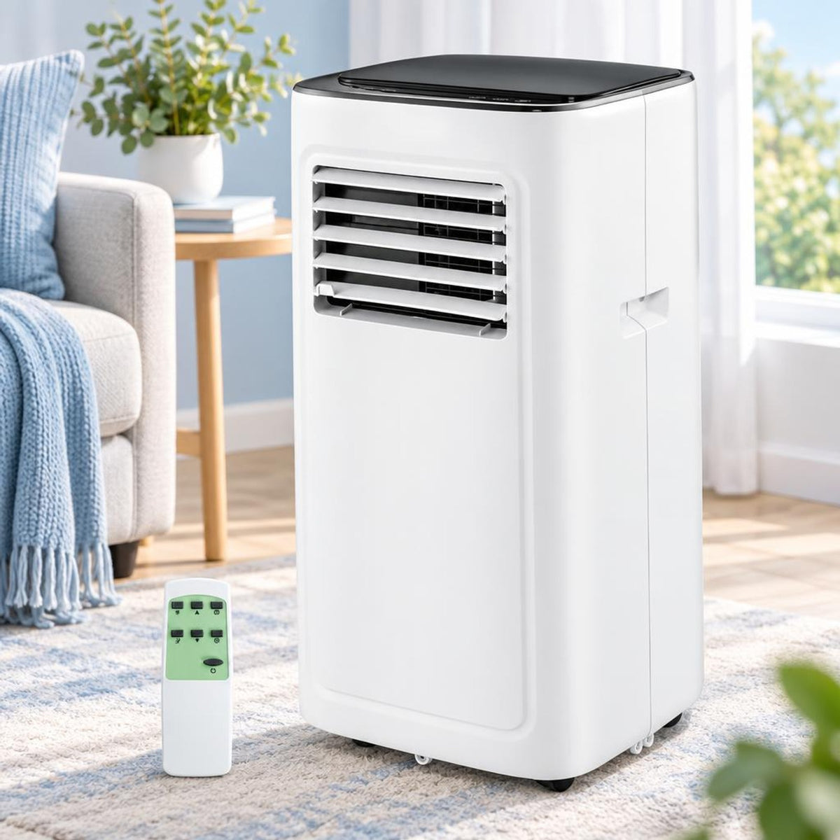 Airfind 3-in-1 9000 BTU Air Conditioner with Dehumidifier and 24H Timer, ABS Frame, White, 50dB low noise and sleep mode and no bothering