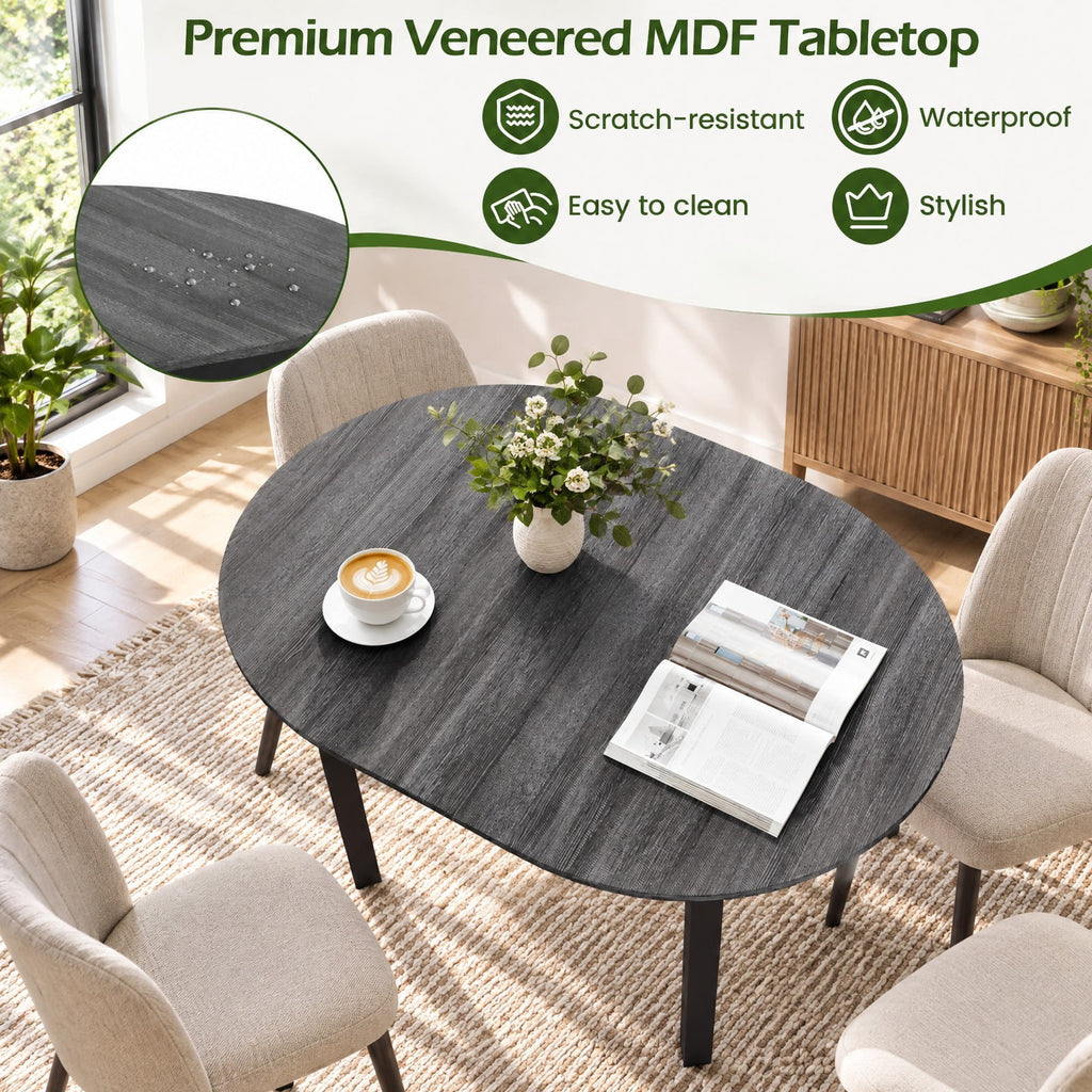 Airfind 43 Inch Wooden Dining Table with Rubber Wood Legs for 2-4 People, 260 lbs Capacity, Rubber Wood MDF Frame, 43 x 31 x 30 Footprint, Black