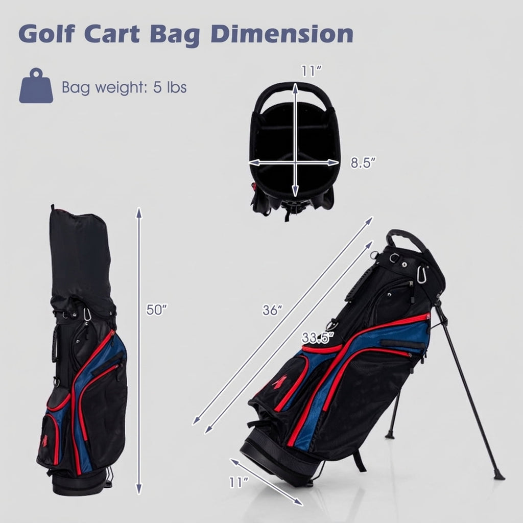 Airfind Junior Complete Golf Club Set for Ages 8-10 with 5 Pieces and Fiberglass Shafts Plus TPR Grip Handles and a Stand Bag as a Full Golf Club Set, Blue