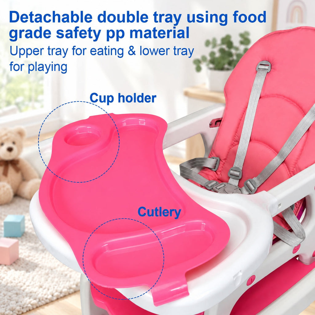 Airfind 3-in-1 Youth High Chair with Lockable Universal Wheels, 50 lbs Capacity, PP PE Sponge, Suitable for 6 Months to 8 Years, Unspecified