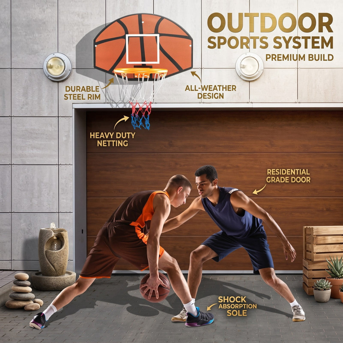 Airfind Wall-Mounted Mini Basketball Hoop with Large Shatterproof Backboard, Indoor Outdoor Basketball Game Set with Metal Rim and Anti-Tear Net for Kids, Black Red
