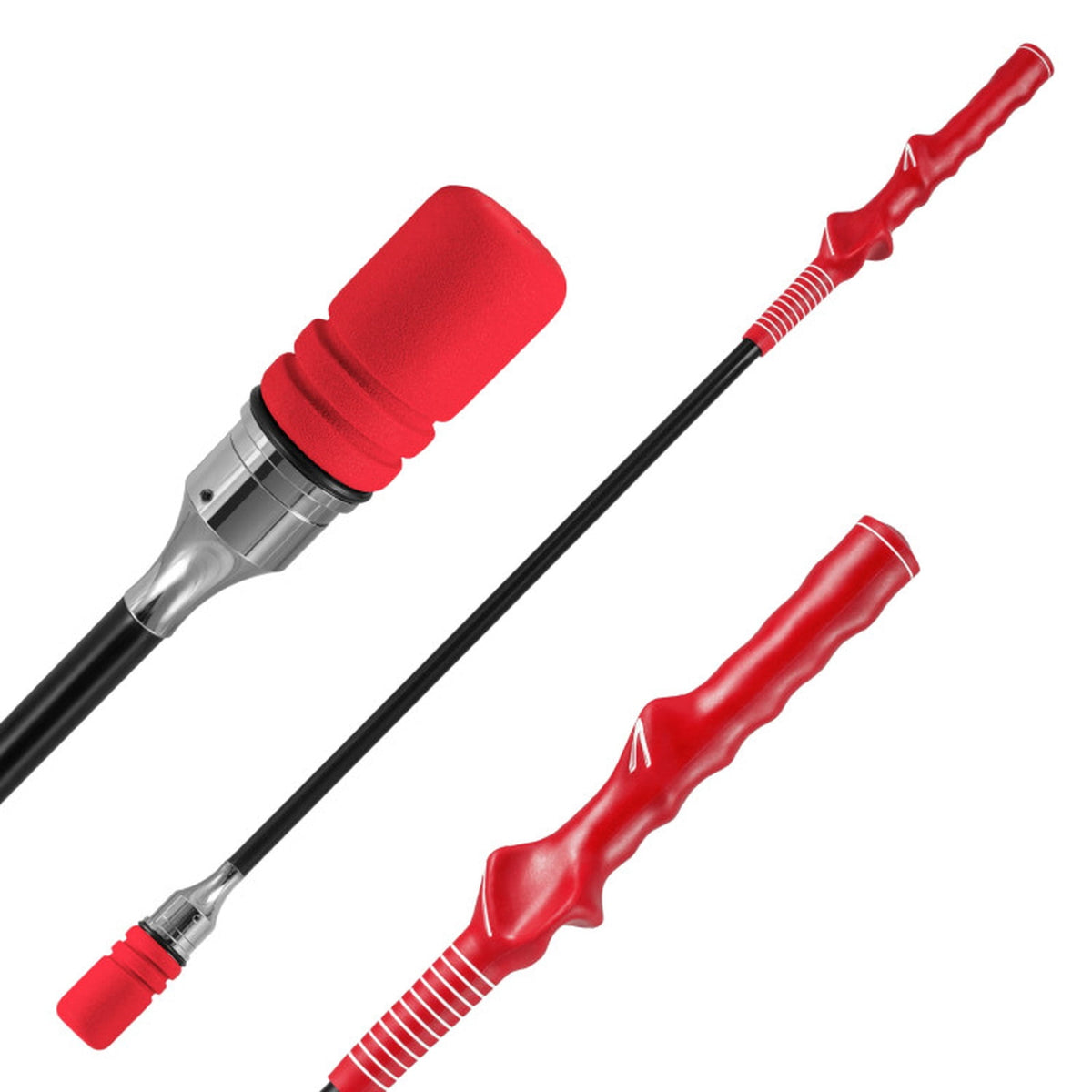 Airfind Golf Swing Trainer Click Stick with Weighted Head and Flexible Fiberglass Shaft plus Foam Headcover for Speed Flexibility and Balance, Red
