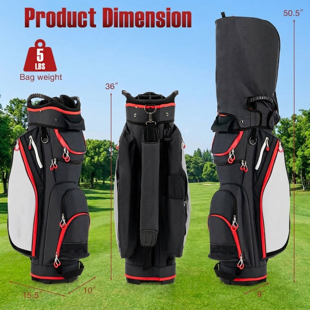 Airfind 14-Way Golf Cart Bag with Insulated Cooler Pocket and 10 Storage Pockets for Sports Equipment and Cold Drinks, Navy