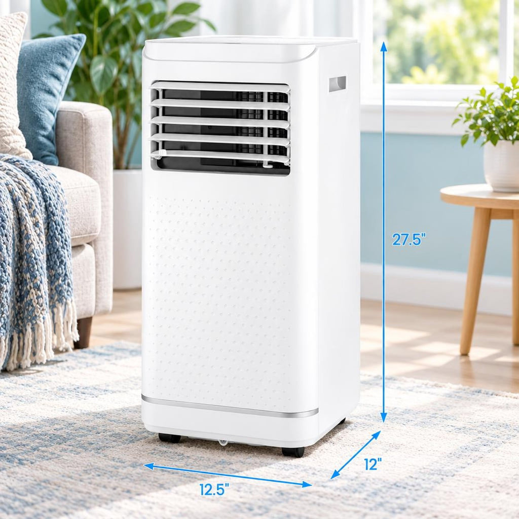 Airfind 10000 BTU Portable Air Conditioner with Dehumidifier and Fan Mode, ABS Frame, White, 24H auto on/off timer to save energy