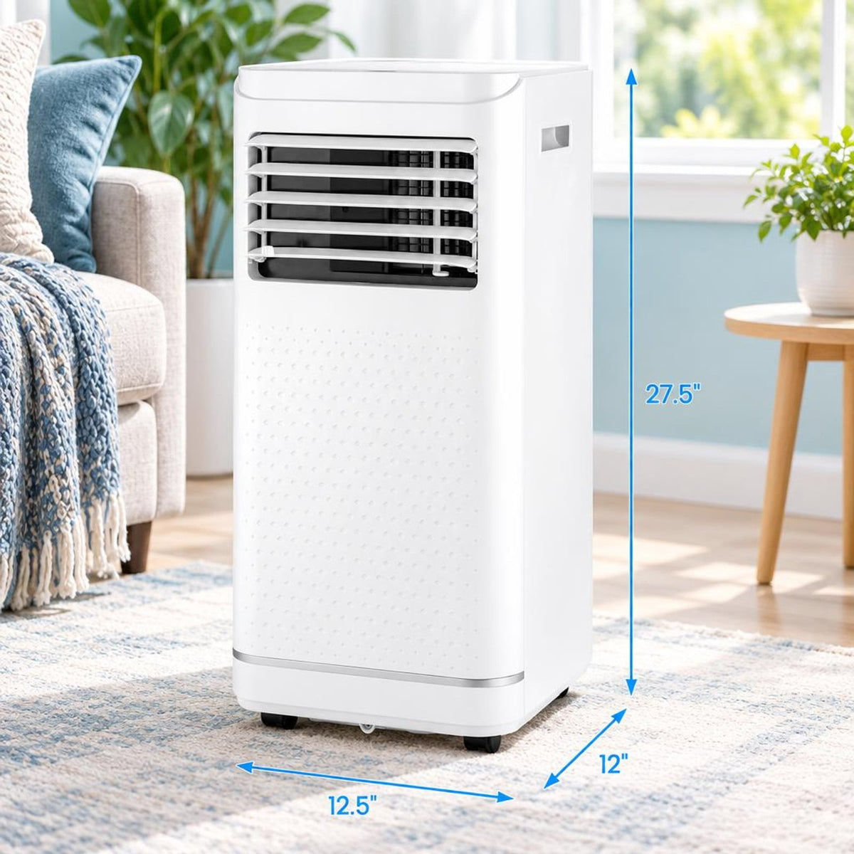 Airfind 10000 BTU Portable Air Conditioner with Dehumidifier and Fan Mode, ABS Frame, White, 24H auto on/off timer to save energy