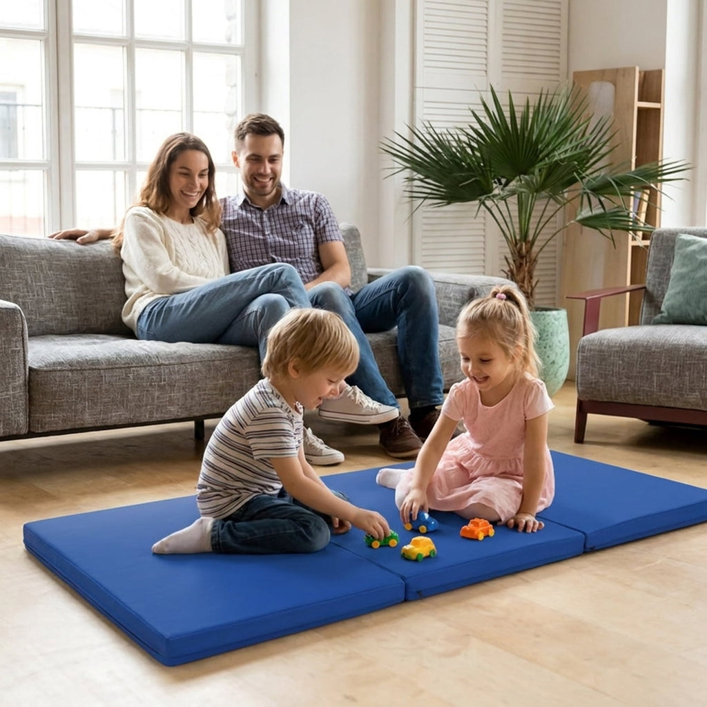 Airfind 9 FT Folding Gymnastics Balance Beam with Anti-Slip Bottom and High-Density EPE Foam plus Easy Assembly for Kids, Navy