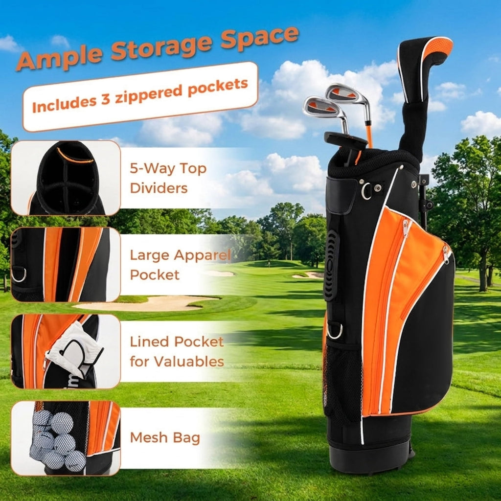 Airfind Complete Golf Club Set with 9 Pieces and Graphite Shafts plus TPR Grips and 3 Headcovers with Expanded Sweet Spot Irons, Yellow