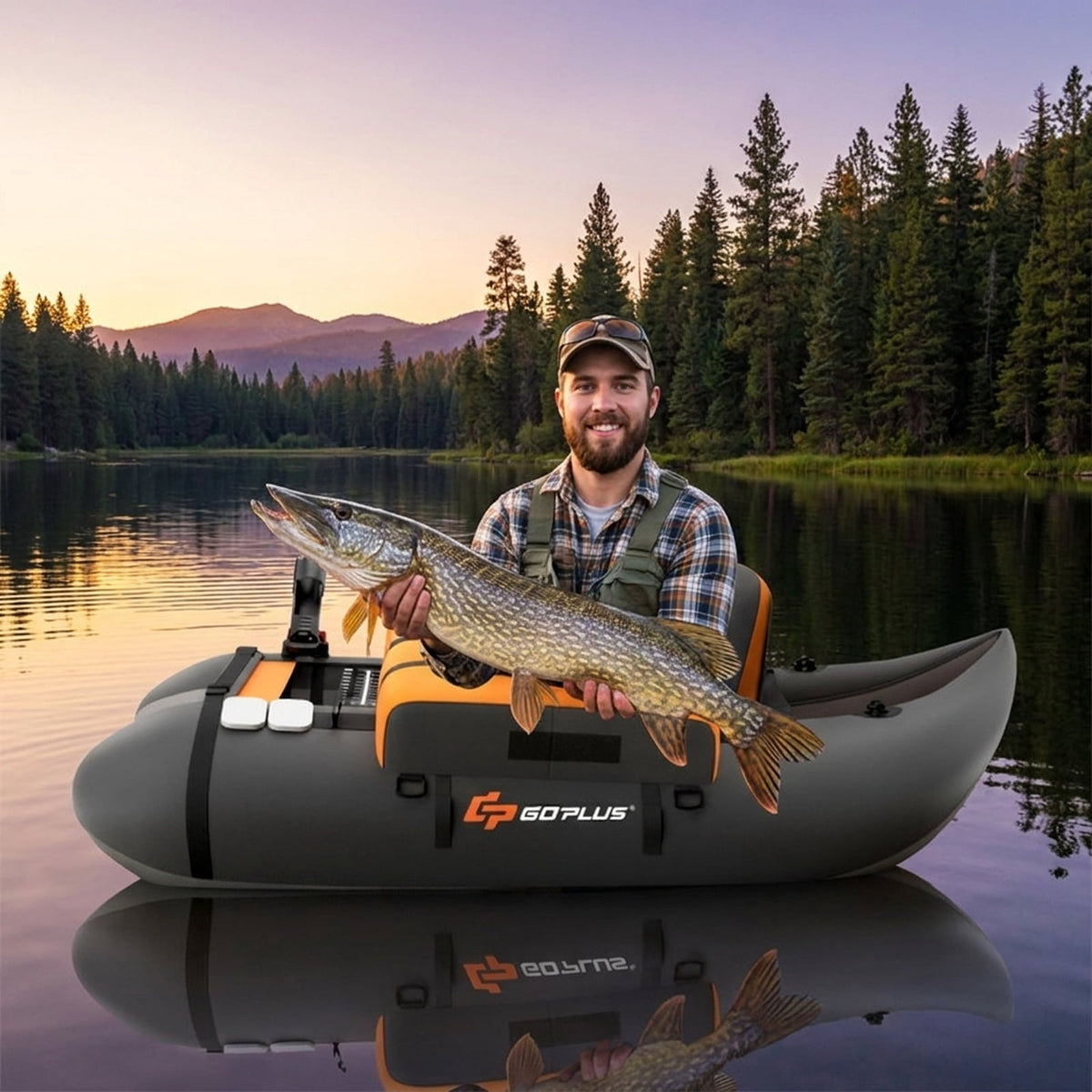 Airfind Inflatable Float Tube for Fly Fishing with Storage Pockets, Gray