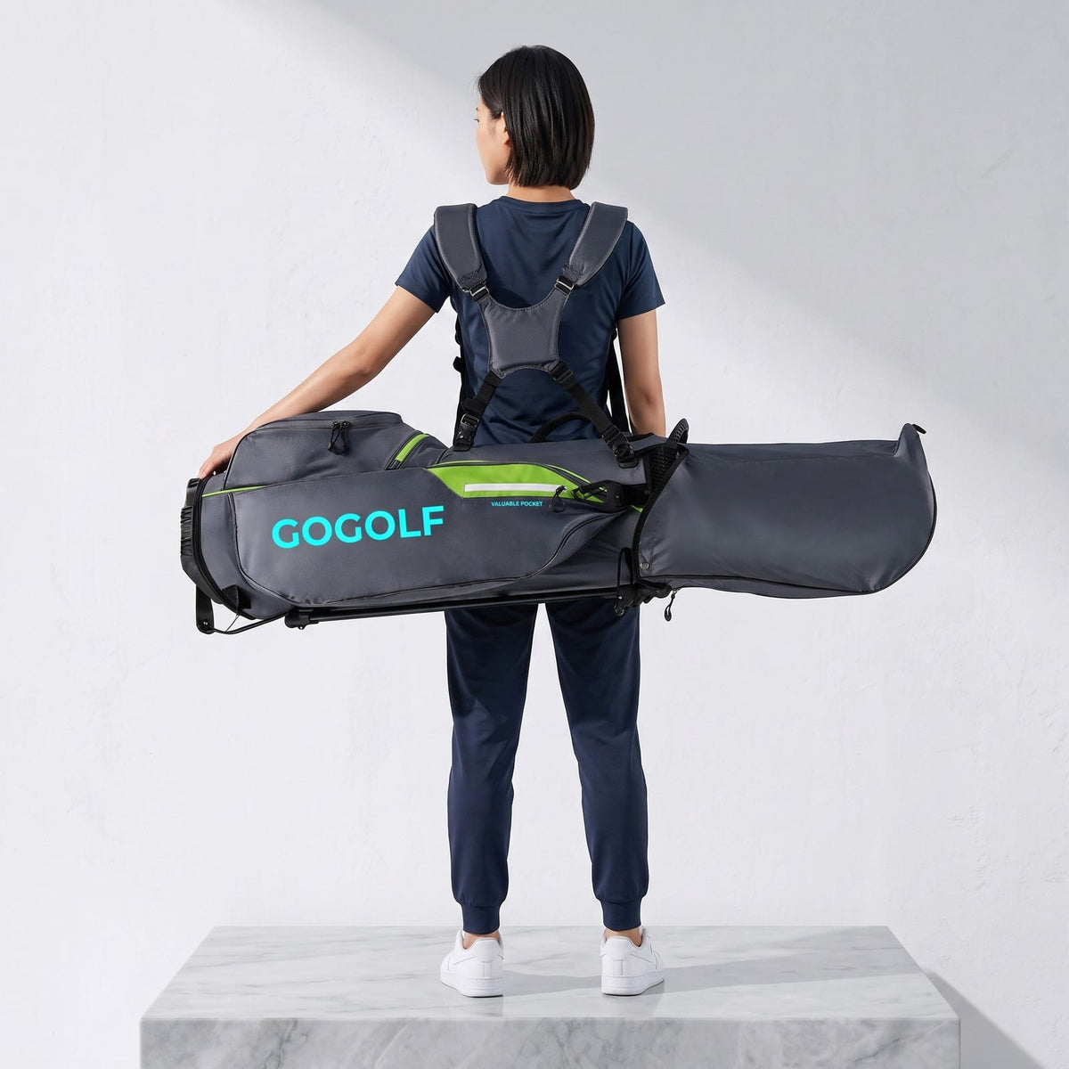 Airfind Golf Stand Bag Lightweight Golf Club Bag with 8-Way Top Dividers, 5 Zippered Pockets, Dual Shoulder Strap and Rain Hood for Men Women, Gray