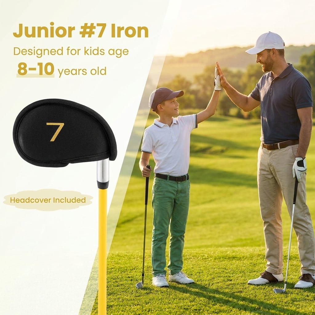 Airfind Right Handed Golf Club Set for Adults 11 Pieces with Titanium Driver, Stainless Irons, Putter and Premium Bag, Yellow