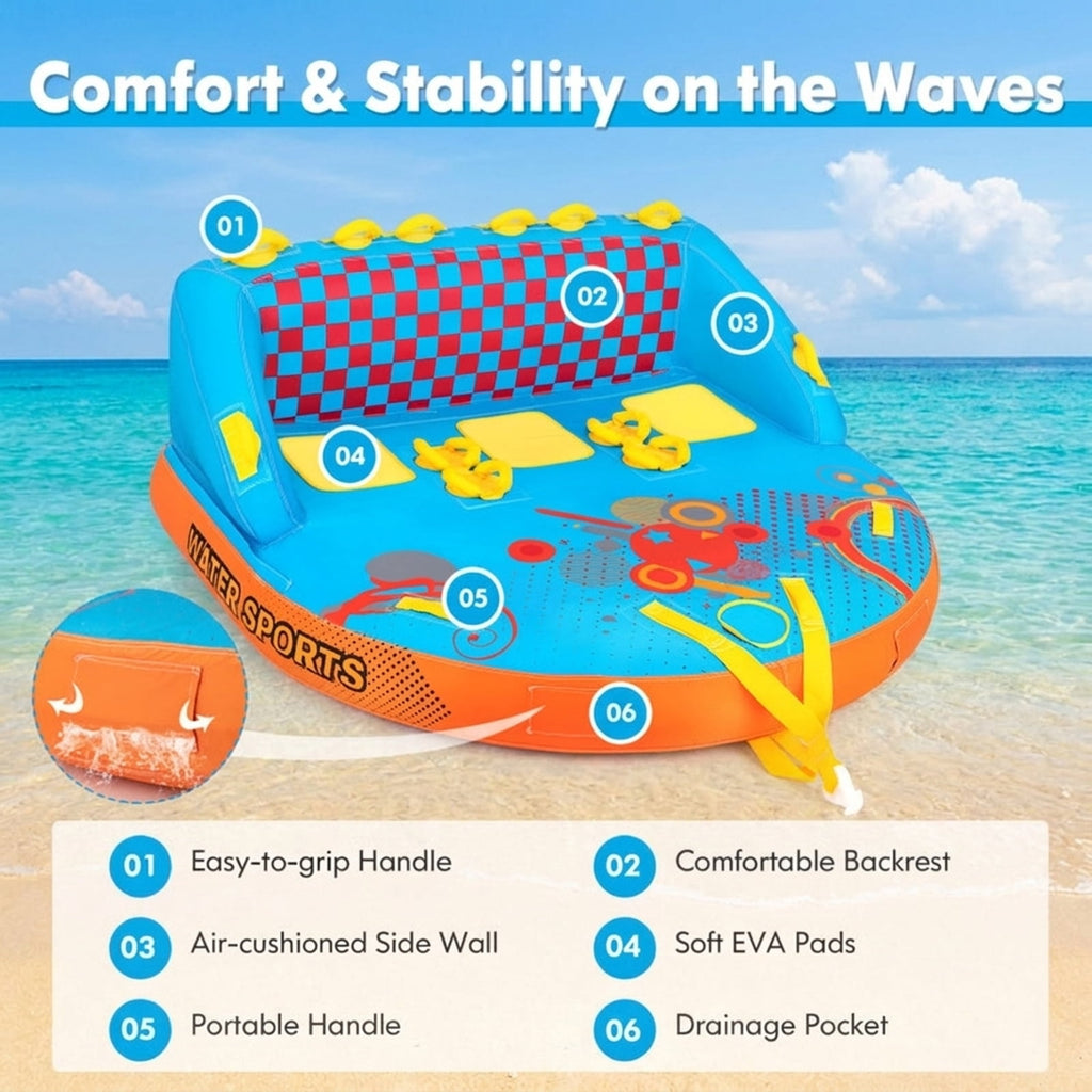 Airfind Oversized Inflatable Pool Float for Adults with Ultra-Soft Flocked Surface and Dual Air Chambers plus Patch Kit and Storage Bag for Lake and Swimming Pool Lounging