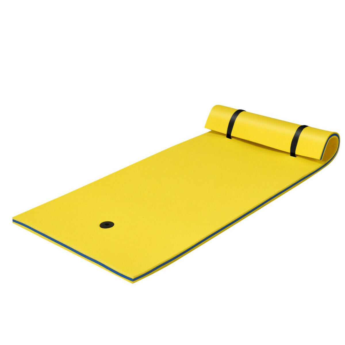 Airfind Triple-Layer Lake Float Pad with Roll-Up Storage, Yellow