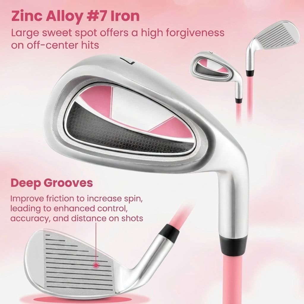 Airfind Universal Fit Golf Club Head Covers Set of 3 with Durable Zipper and Soft Inner Lining plus Embroidered Number Tags for Woods and Drivers, Pink