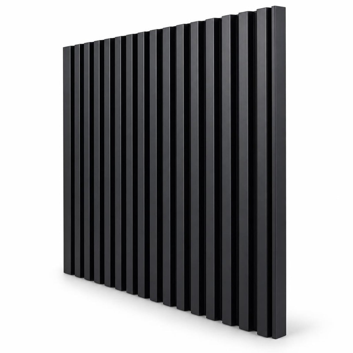 Airfind 12-Pack PVC Slat Wall Panels for Interior Wall Decoration for Living Room and TV Background, PVC Frame, 48 Inch x 24 Inch x 0.37 Inch, Black