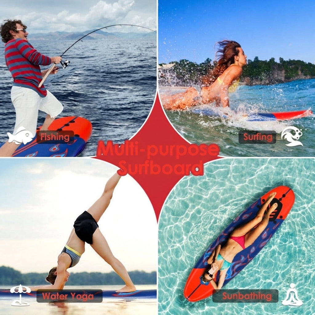 Airfind 6FT Foam Surfboard for Beginners, Adults Kids ¡ª 3 Detachable Thruster Fins, EPS Core, HDPE Slick Bottom, Leash Traction Pad Included (Red)