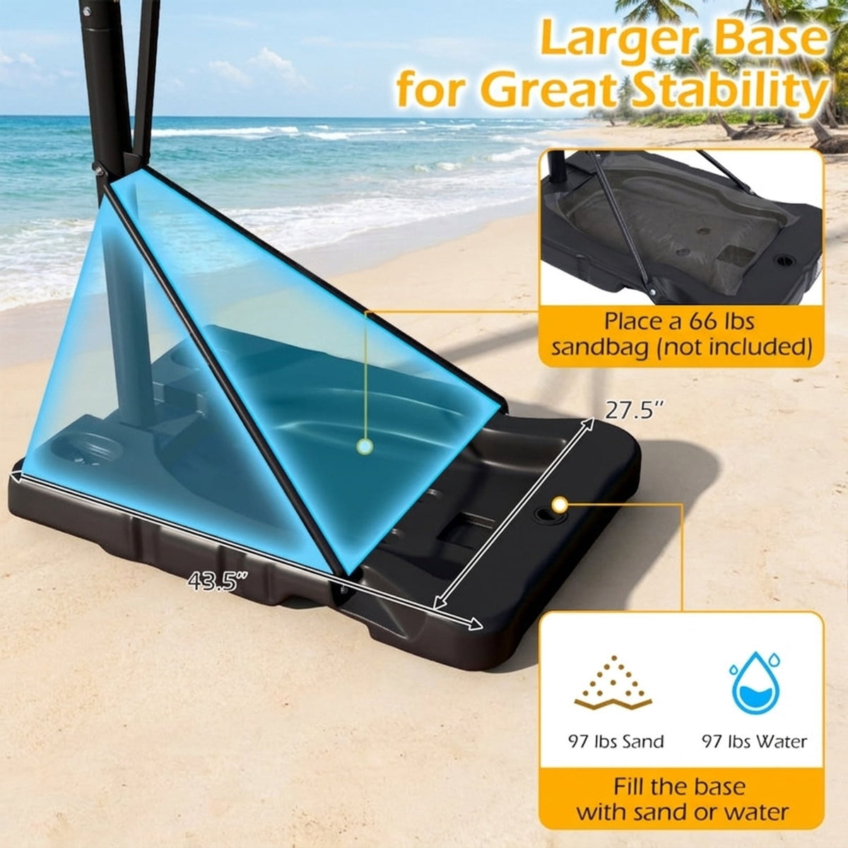 Airfind Portable Basketball Hoop with 10 ft Range and Stabilizing Weighted Base for Backyard and Outdoor Family Play, Black